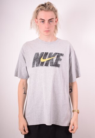 NIKE MENS VINTAGE T-SHIRT TOP XL GREY 90S
