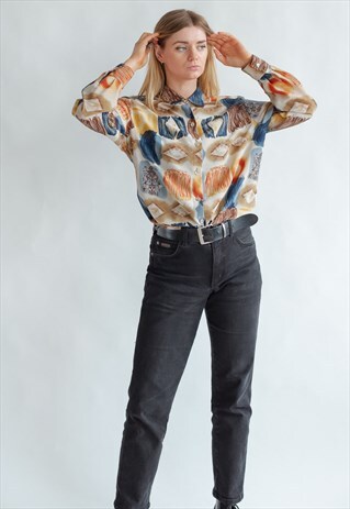 VINTAGE 80S MULTICOLOR SHIRT IN FUNKY PATTERN