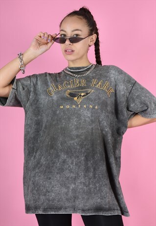VINTAGE 90S T-SHIRT GREY OVERSIZED MONTANA