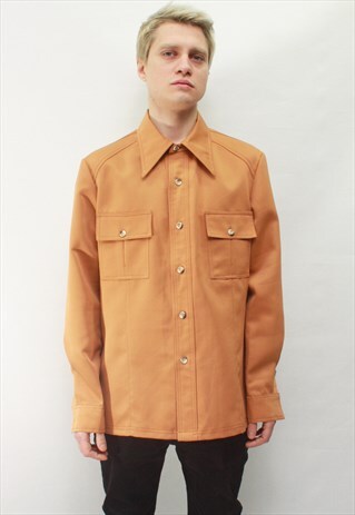 VINTAGE 70' AMAZING ELEGANT CLASSIC ORANGE SHIRT
