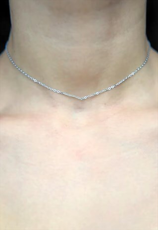 WOMEN'S 22" ESSENTIAL CURB NECKLACE CHAIN - SILVER