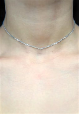 Women's 20" Essential Curb Necklace Chain - Silver