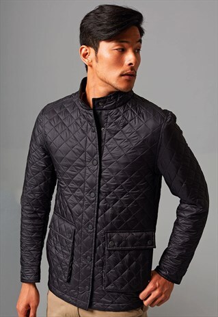 Diamond Quilted Puffer Bubble Padded Jacket Coat - Black | 54 Floral ...