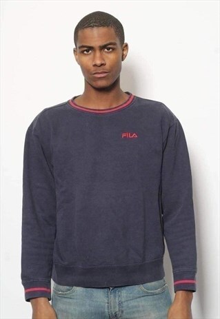 VINTAGE FILA LOGO SWEATSHIRT BLUE