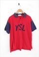 YSL 90s Yves Saint Laurent Big Logo Short Sleeve Polo Shirt