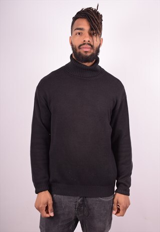 FERRE MENS VINTAGE JUMPER SWEATER XL BLACK 90S