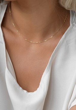 14K Gold Filled Simple Dainty Layering Chain Necklace 