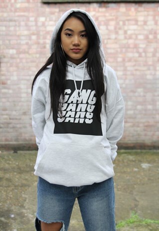 GANG GANG 2018 ASH & BLACK HOODIE