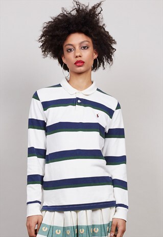 VINTAGE 90S STRIPED RALPH LAUREN RUGBY SHIRT