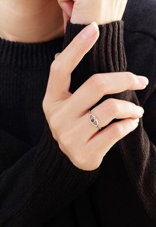 EVIL EYE STERLING SILVER RING