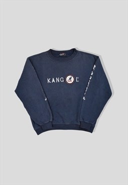 Vintage 90s Kangol Embroidered Logo Sweatshirt in Navy Blue