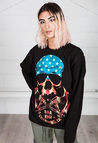 SONS OF ANARCHY AMERICAN FLAG SKULL UNISEX SWEATSHIRT