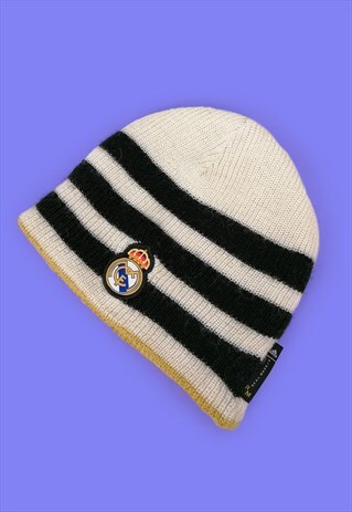 VINTAGE 90'S ADIDAS REAL MADRID FOOTBALL FAN WOOL HAT BEANIE