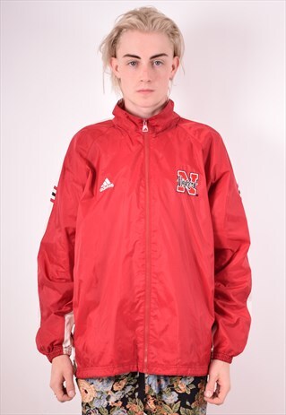 ADIDAS MENS VINTAGE JACKET LARGE RED 90S