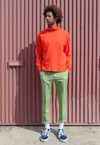 90S MINIMALIST SPORTSWEAR ORANGE TURTLE NECK XL