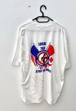 Vintage stop the bull white transit union T-shirt XL 