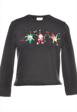 1990S SANTA CLAUS DESIGN CHRISTMAS SWEATSHIRT - S
