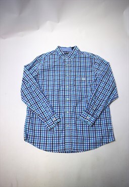Vintage 90s Chaps Blue Checkered Shirt