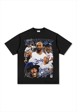 Black Kobe Graphic Cotton Fans T shirt tee