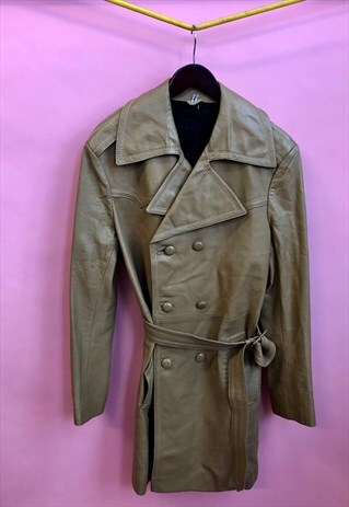 AMAZING VINTAGE 3/4 REAL LEATHER JACKET IN A BEAUTIFUL BROWN