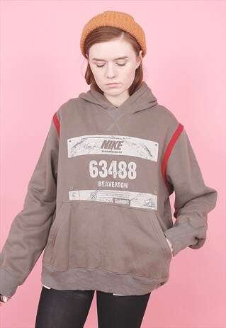 VINTAGE BROWN NIKE HOODIE /E1062