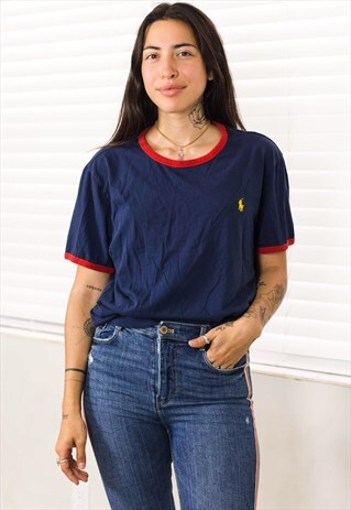 VINTAGE POLO RALPH LAUREN T-SHIRT LOGO 90S L 6