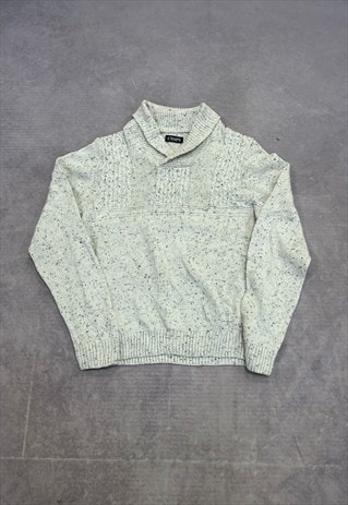 CHAPS KNITTED JUMPER SPECKLED PATTERNED CHUNKY KNIT SWEATER