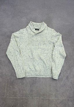 Chaps Knitted Jumper Speckled Patterned Chunky Knit Sweater