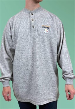 Vintage Grey Sweatshirt American Steelers NFL Sweatshirt
