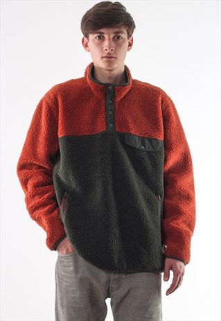 VINTAGE ORVIS PULLOVER JACKET ORANGE GREEN