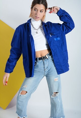 VINTAGE WORKWEAR JACKET IN BLUE