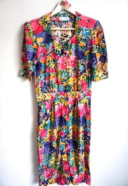 Vintage Floral 90s Dress Summer Dresses Onepiece Midi