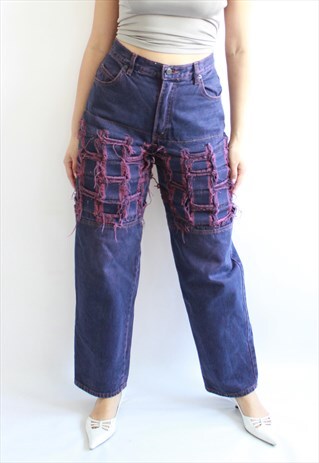 Y2K PURPLE DENIM REWORKED JEANS