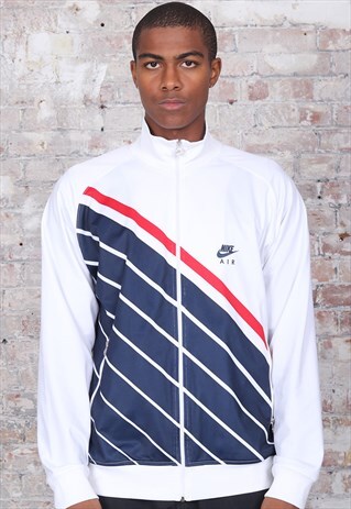 VINTAGE NIKE LOGO TRACK TOP JACKET BLUE WHITE