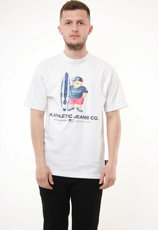 90S VINTAGE RALPH LAUREN R.ATHLETIC JEANS CO. T-SHIRT 14133
