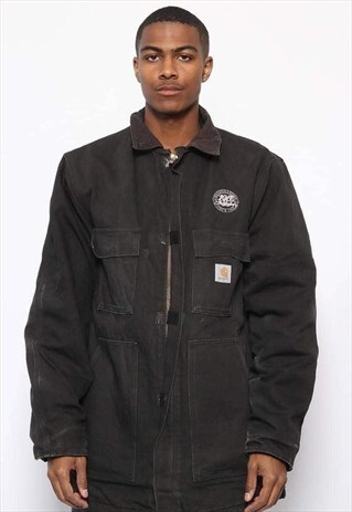 VINTAGE CARHARTT WORKWEAR COLLARED JACKET BLACK