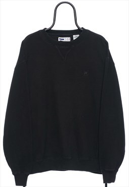 Vintage Fila Logo Black Sweatshirt Mens