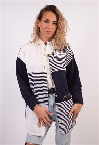 VINTAGE YESSICA CARDIGAN SWEATER NAVY BLUE