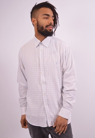 VINTAGE YVES SAINT LAURENT SHIRT CHECK WHITE