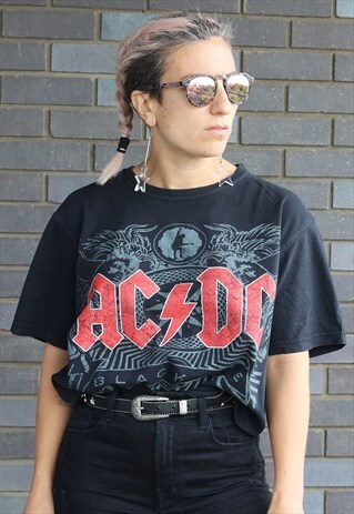 VINTAGE 00S ACDC BLACK OVERSIZED T SHIRT
