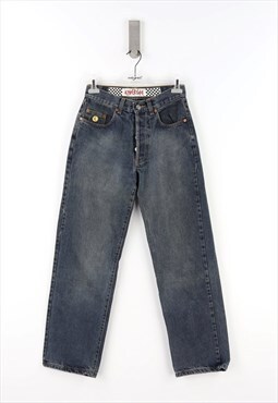 Vintage Energie High Waist Jeans in Dark Denim - 42