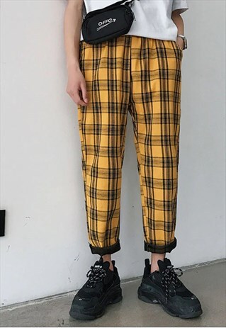 STREETWEAR YELLOW PLAID PANTS PANTS