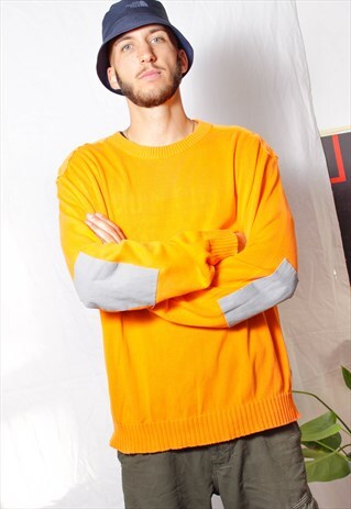 90S GRUNGE Y2K SPORTS NEON ORANGE NIKE ACG WORKWEAR SWEATER