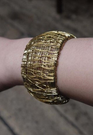 GOLD NET MESH BANGLE BRACELET