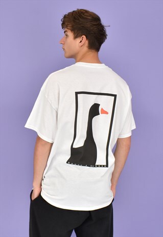 G&G UNISEX WHITE SIR GOOSE PORTRAIT S/S TEE