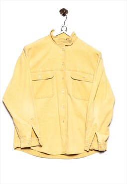 Vintge Otto Kern Long Sleeve Shirt Velvet Look Yellow