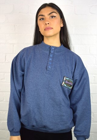 VINTAGE 90'S 1/4 BUTTON SWEATSHIRT