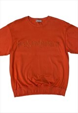 YSL Yves Saint Laurent Vintage Orange Spellout Sweater Tee