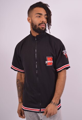 VINTAGE NBA CHICAGO BULLS TRACKSUIT TOP JACKET BLACK