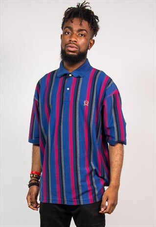 90'S VINTAGE STRIPED TOMMY HILFIGER POLO T-SHIRT